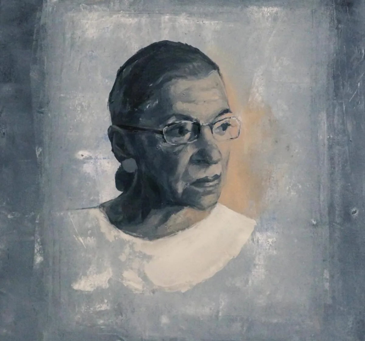 Stephen Godlieb, 'Notorious RGB,' 8 x 10 inches, Oil on canvas, 2020