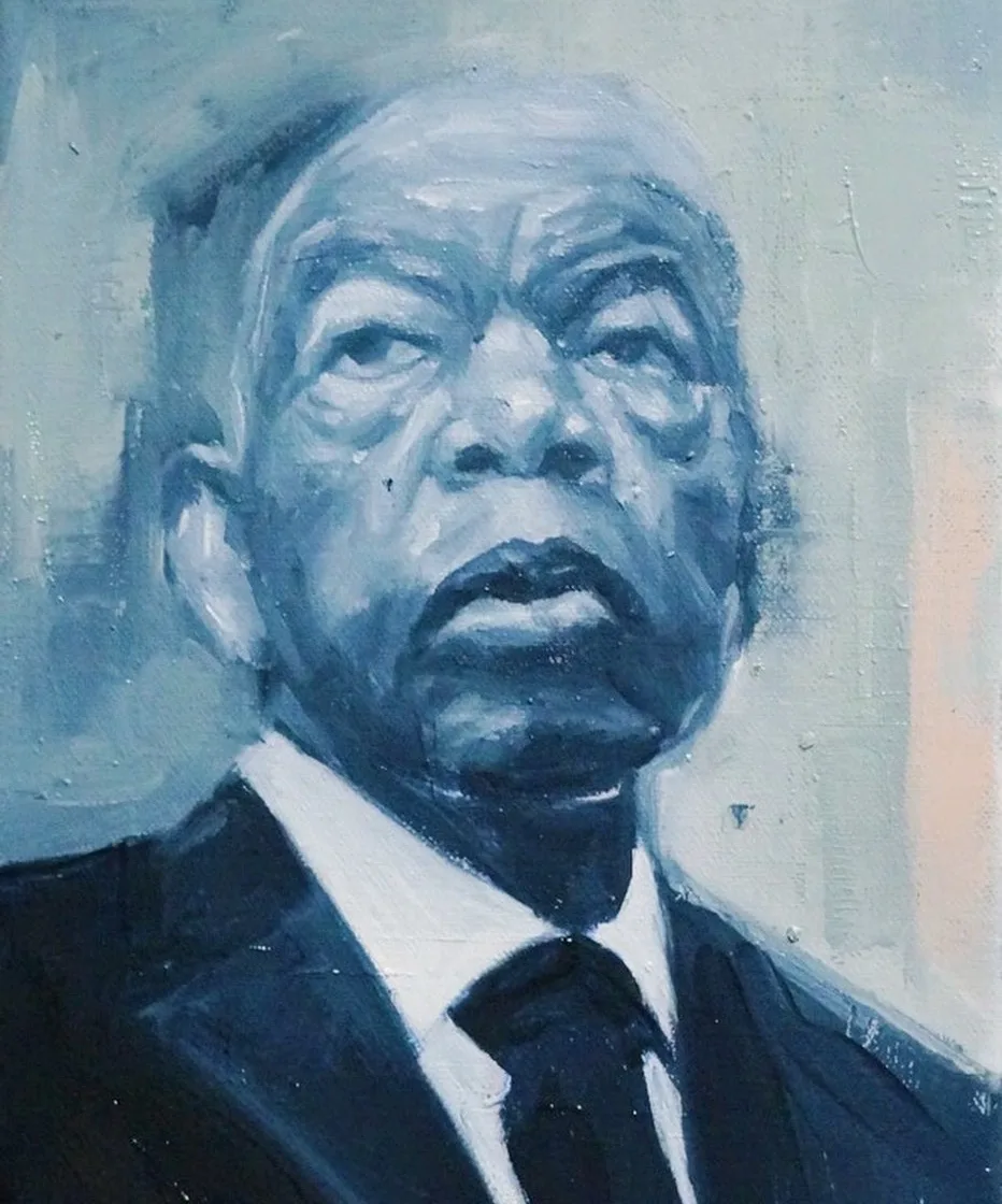 Stephen Godlieb, 'John Lewis', 8 x 10 inches, Oil on canvas, 2020