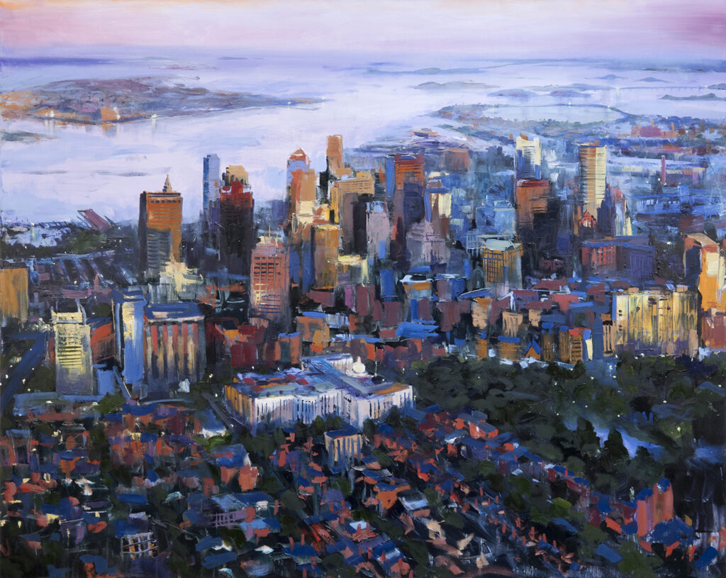 Adam O'Day, Boston Morning, Oil on canvas, 48 x 60 inches, 2022