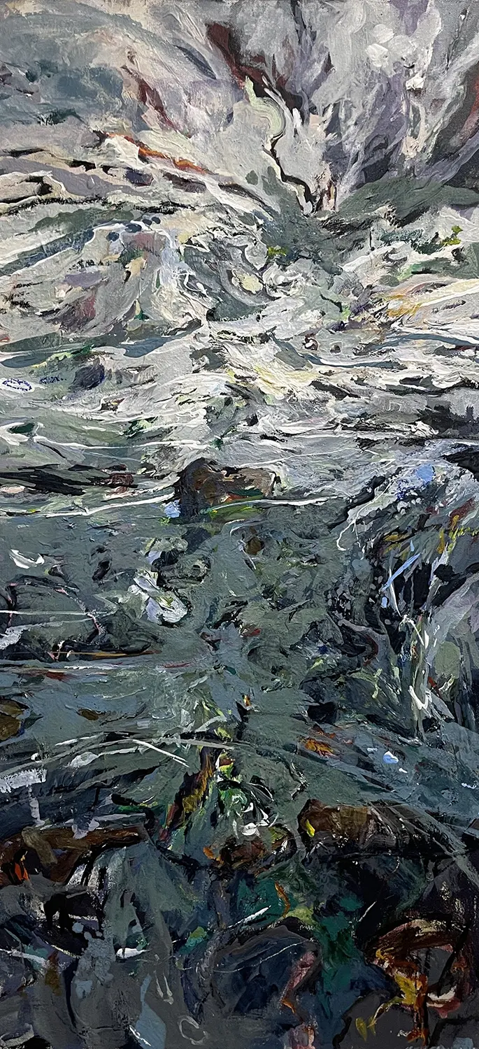 Jeff Fitzgerald, Spring Dragon, Acrylic on linen, 18 x 38 inches