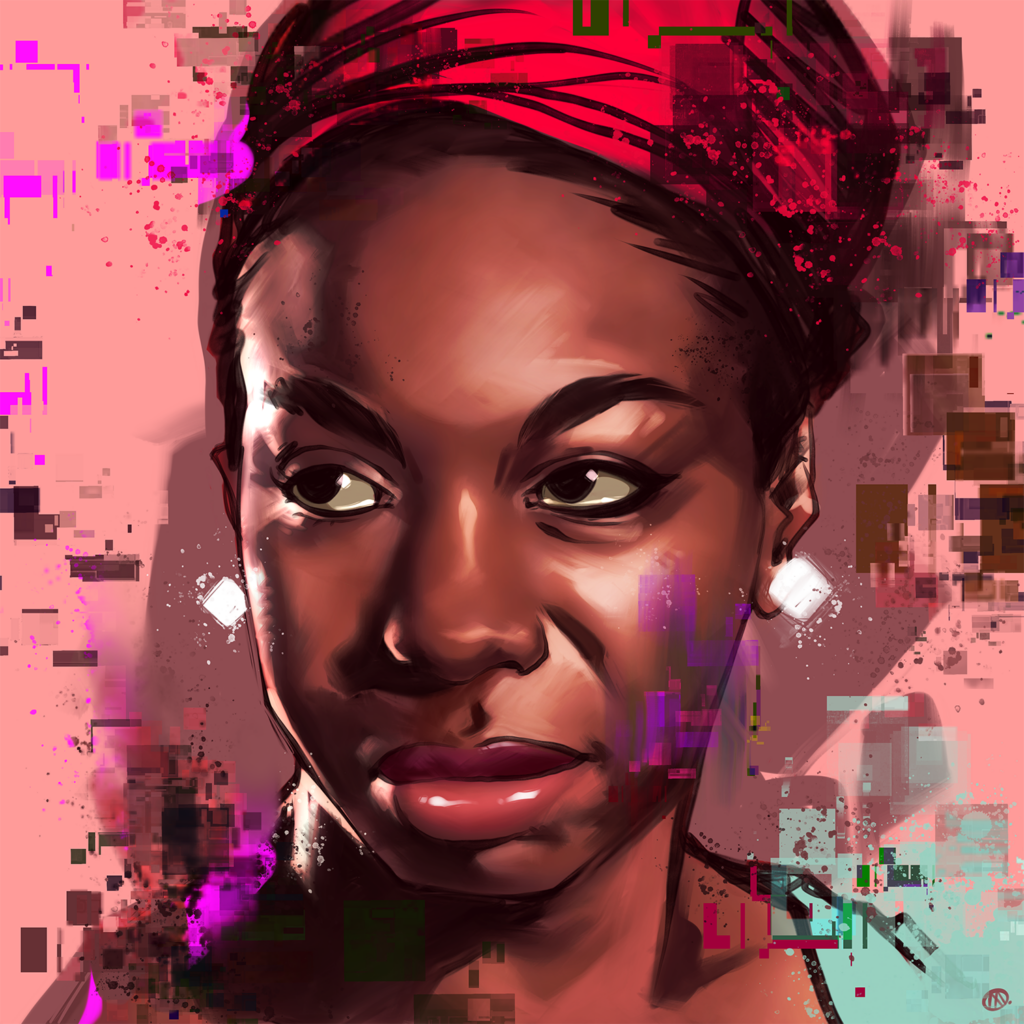 Merk Aveli, Nina Simone, Digital illustration