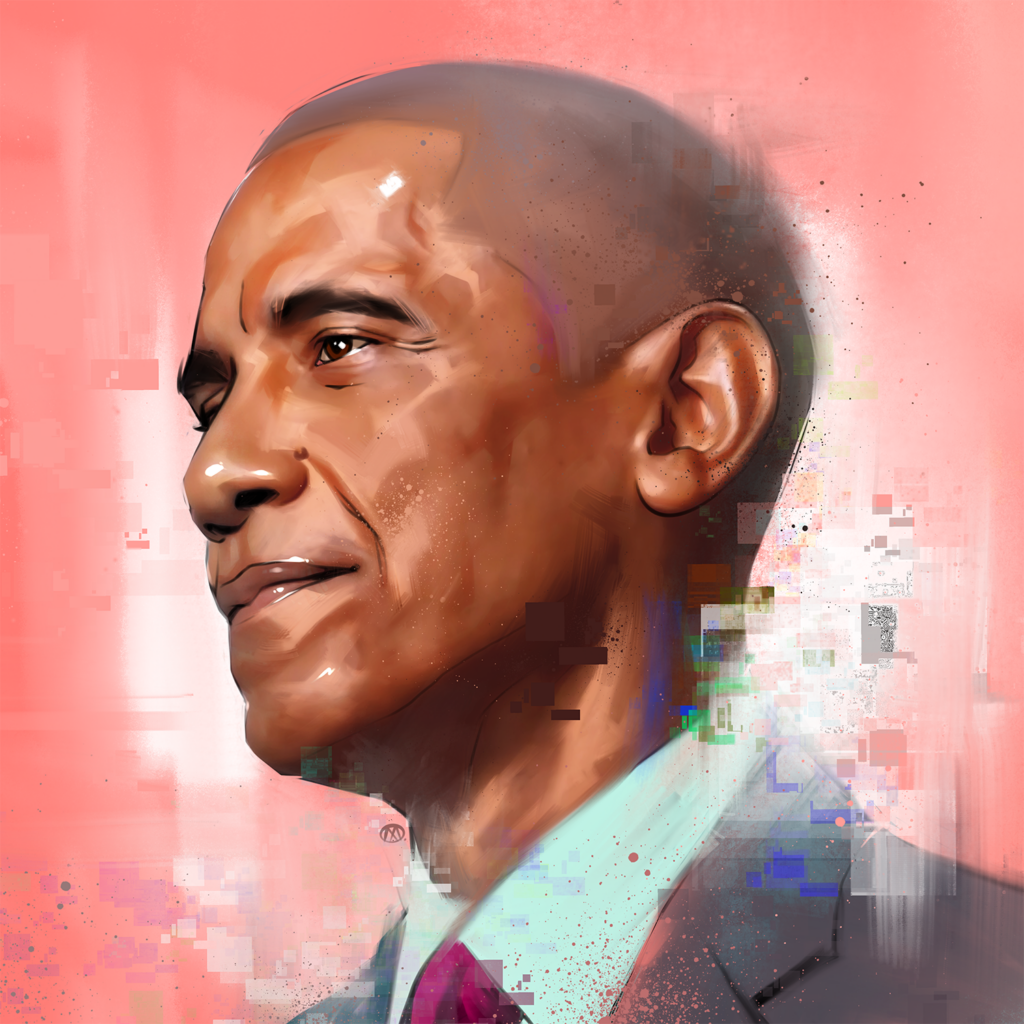 Merk Aveli, Barrack Obama, Digital illustration