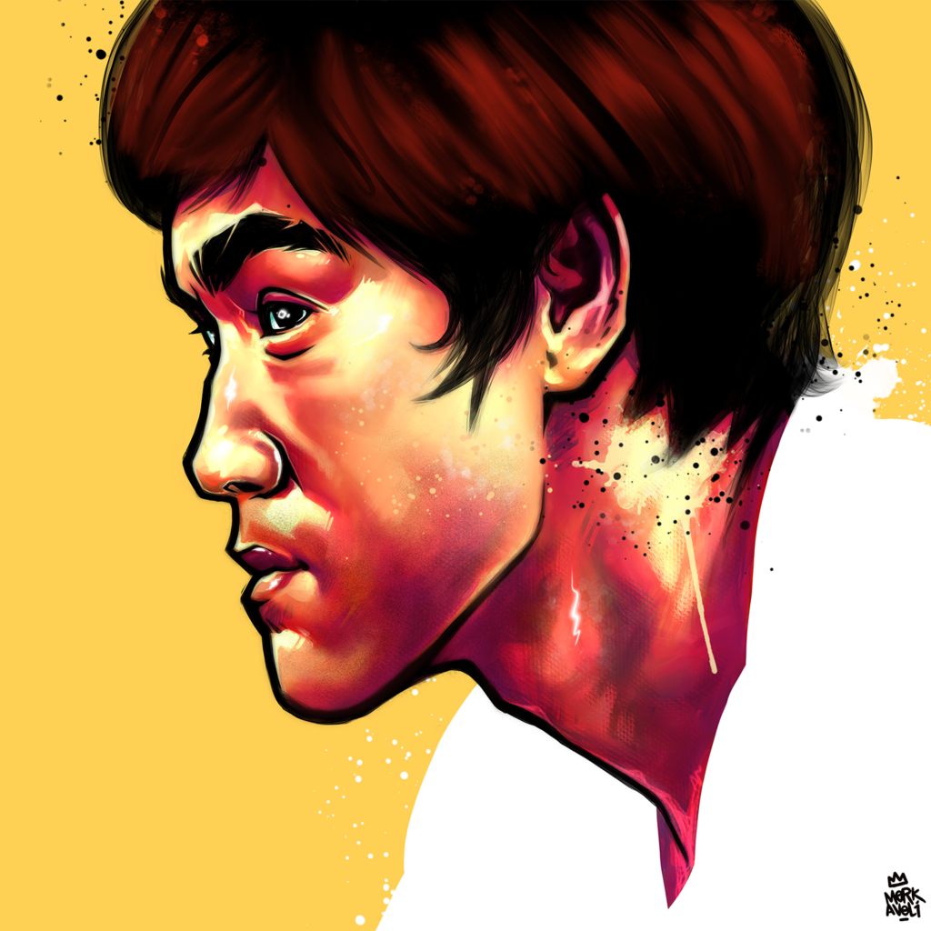 Merk Aveli, Bruce Lee, Digital illustration