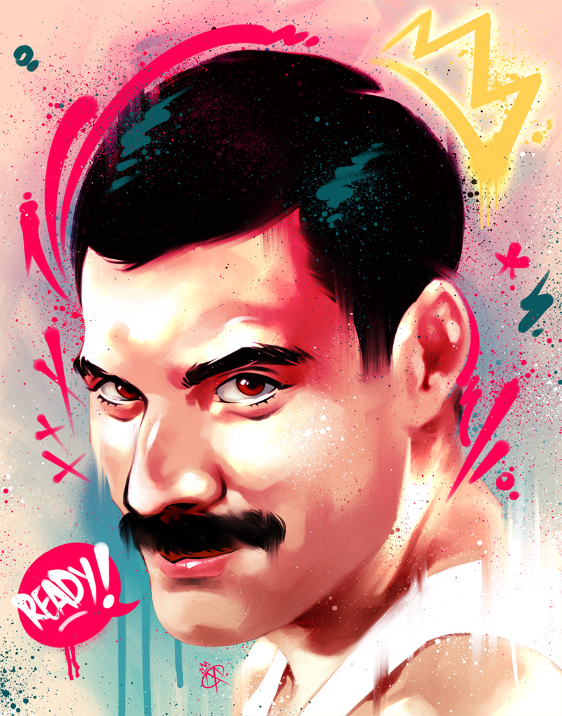 Merk Aveli, Freddie Mercury, Digital illustration