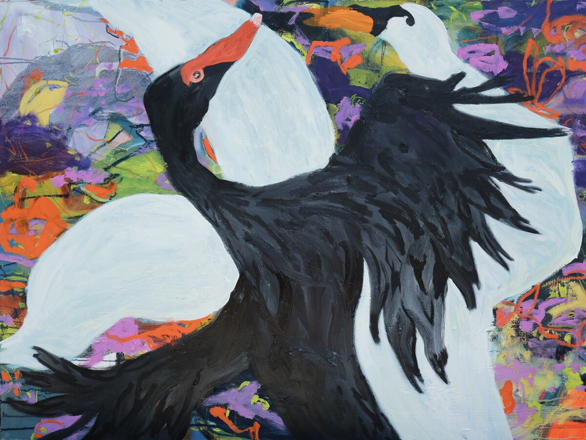 02 Alicia Sampson Ethridge, River Swans, Oil on canvas, 36 x 48 inches, 2022, $1,500
