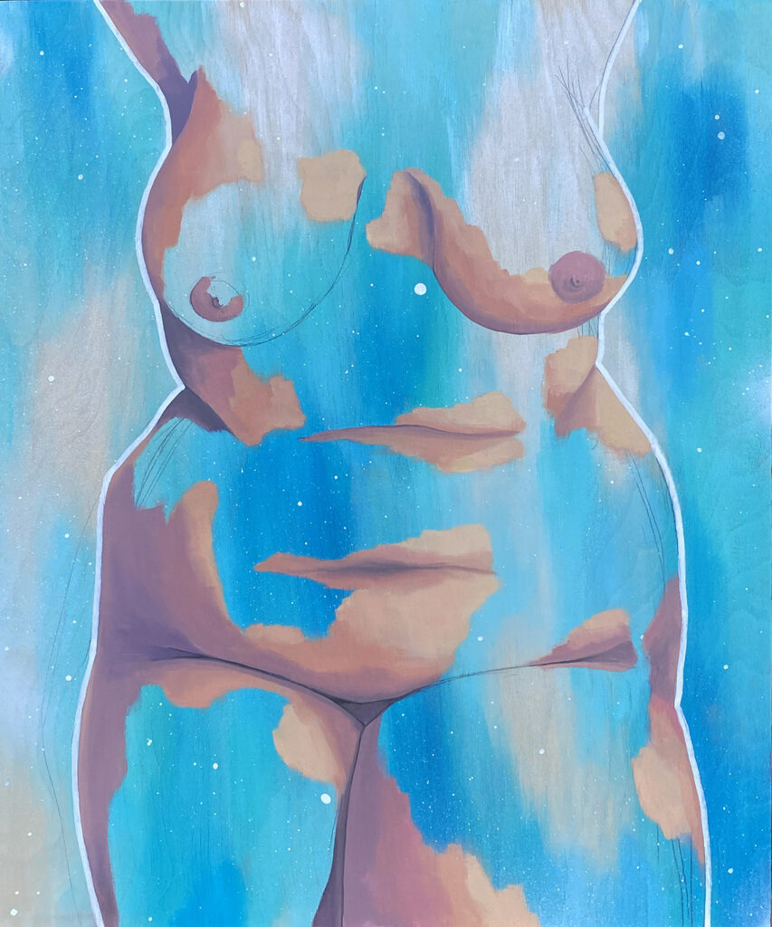 Laura Harper Lake, Unapologetic Universe, Mixed media on wood, 16 x 20 inches, 2022, $900
