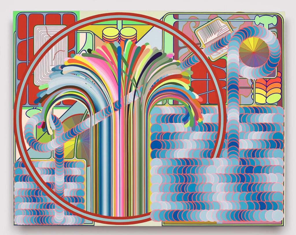 Eric Shaw, Outpour, Acrylic on canvas, 60 x 76 inches, 2019
