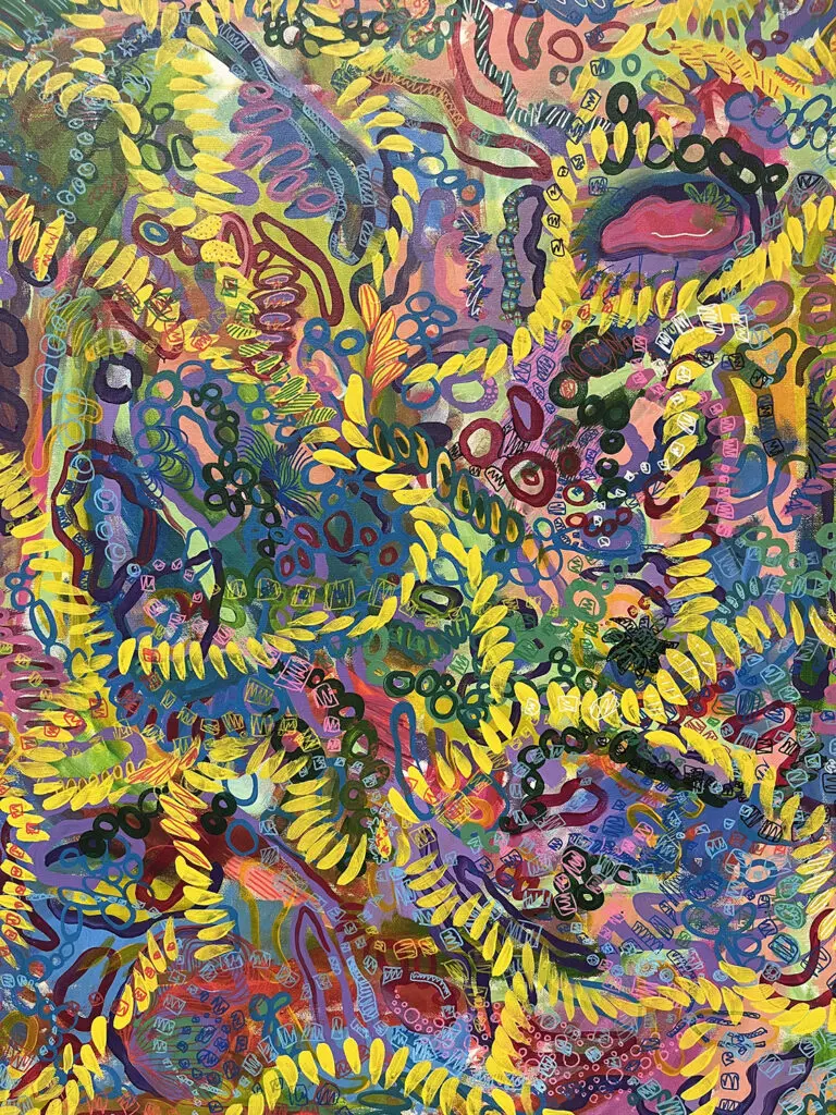 Tyler Pearce, Nightlife, Acrylic on canvas, 2022, $800