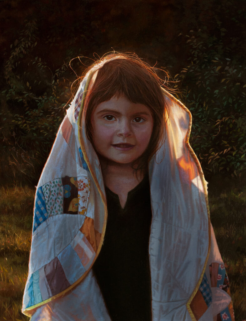 Cindy Rizza, Cloaked, Oil on panel, 14 x 18 inches, 2022, NFS