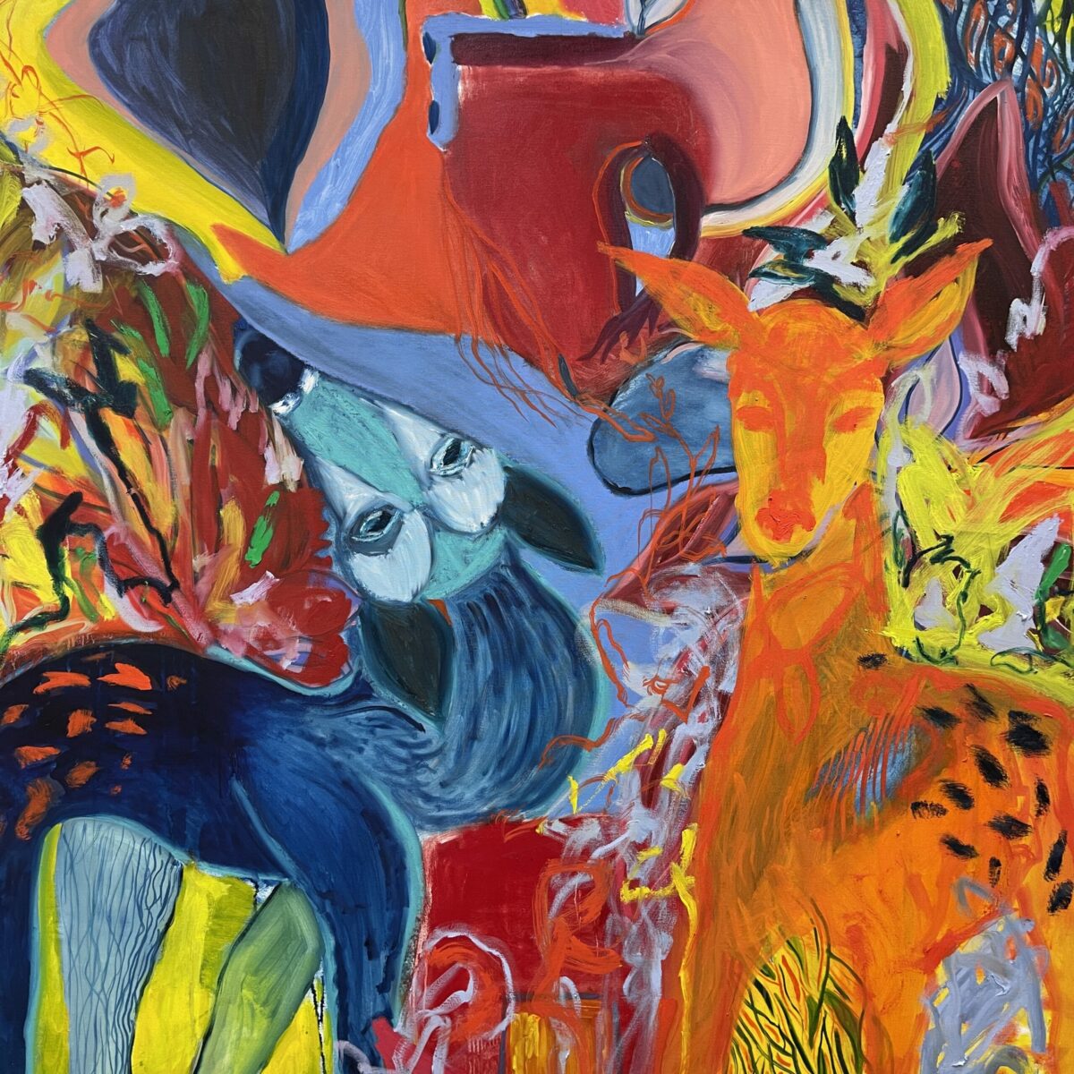 Alicia Sampson Ethridge, Bridging Two Worlds, Oil on canvas, 60 x 57 inches, 2022