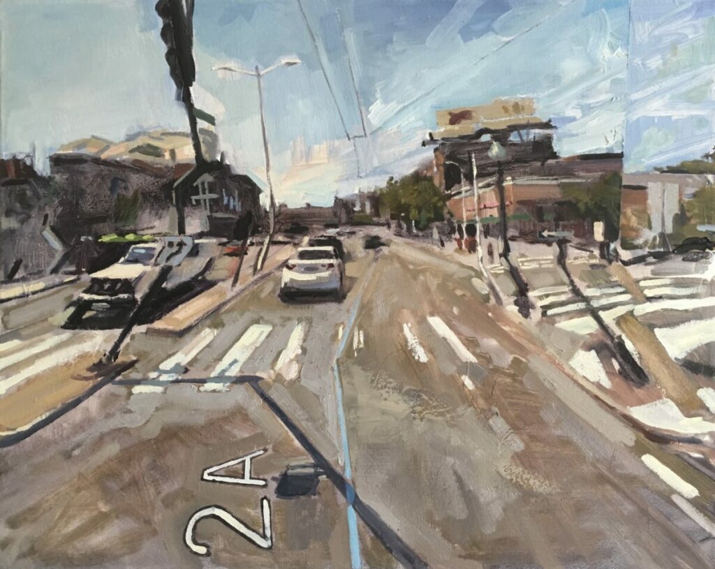 Sean Ware, Somerville Ave, Oil on canvas, 16 x 20 inches, 2019, $1,200