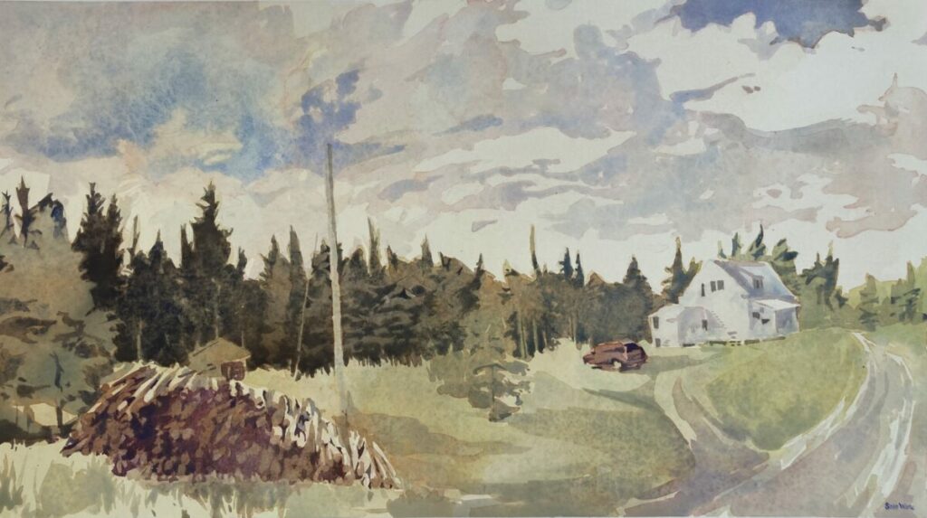 Sean Ware, Ashland, Watercolor on paper, 18 x 10 inches, framed to 22 x 14 inches, 2023, $1,200